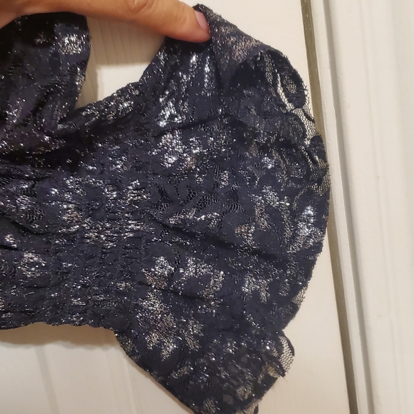 NWT C. EST. 1946 Plus Black and Silver Sheer Lace Blouse. Size 16-18 W - Picture 8 of 13